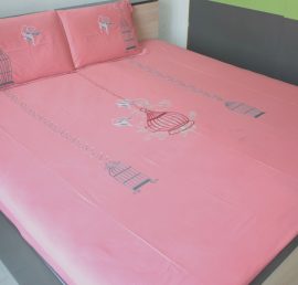 Surj Comtemporary cage (II) Hand Embroidered Bedsheet