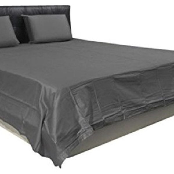 Surj Plain Dark Grey King Size Bedsheet, Dark Grey King Size Bed Sheets
